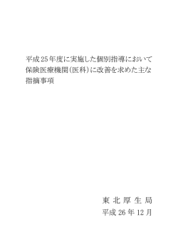 （医科）に改善を求めた主な指摘事項（PDF：506KB）