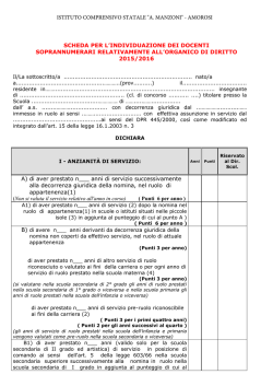 Scheda soprannumerari 2015-2016 - Istituto Comprensivo Statale di