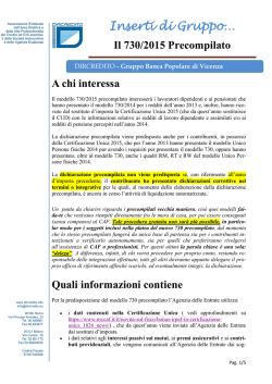 Il 730/2015 Precompilato