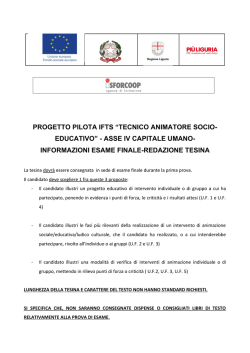 Scarica le informazioni sulla tesina per l`esame