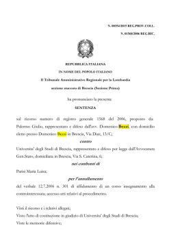 sentenza del TAR che gli d&agrave; ragione
