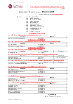 Commissione di laurea del giorno 27 marzo 2015