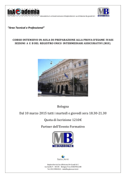 Bologna Dal 10 marzo 2015 tutti i marted&igrave; e gioved&igrave; sera 18.30