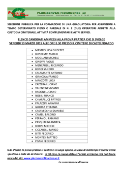 elenco ammessi alla prova pratica di venerd&igrave; 13/03/2015