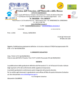 Decreto di pubblicazione graduatoria definitiva personale ATA 3