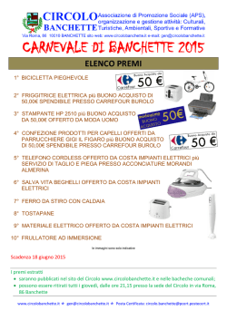 premi in palio - Circolo Banchette Carnevale