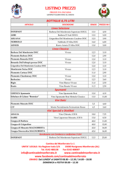 listino prezzi dettaglio febbraio 2015