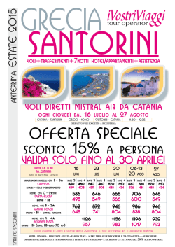 SANTORINI da cta gioved&igrave; 16lug-27ago &euro; 498,00