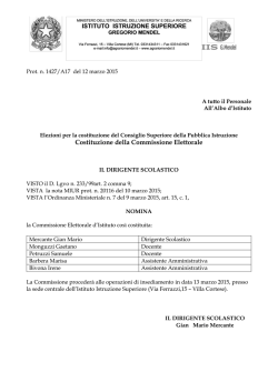 Costituzione della Commissione Elettorale