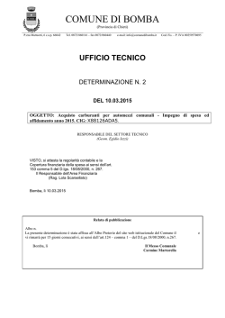 DET. UFF. TEC. n. 2 del 10/03/2015. OGGETTO