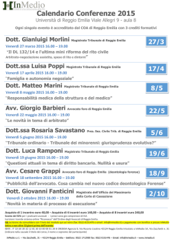Calendario Conferenze 2015