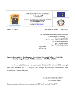 Insediamento Commissione - Istituto Superiore Virgilio di San