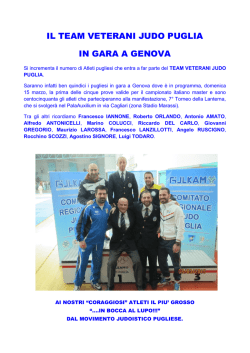 il team veterani judo puglia in gara a genova