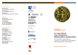 Le iscrizioni con funzione didascalico-esplicativa