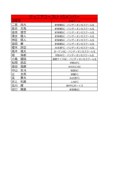 ジュニアユースU-15メンバー;pdf