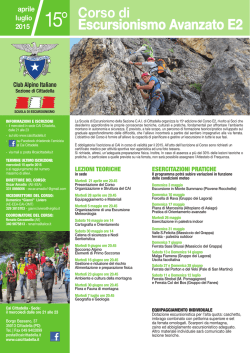 Corso di Escursionismo Avanzato E2