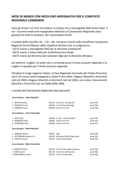 mese di marzo con week-end impegnativi per il comitato regionale