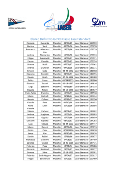 Elenco Definitivo Iscritti Classe Laser Standard