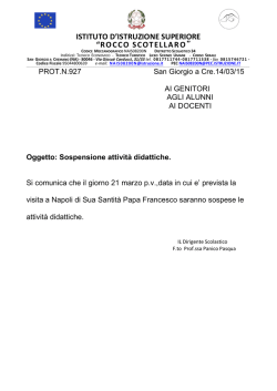 Avviso sospensione attivita didattiche