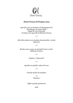 Menu di Pasqua - Ristorante Oliver Glowig