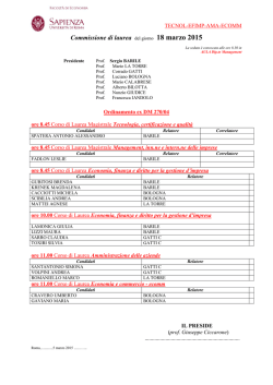 Commissione di laurea del giorno 18 marzo 2015