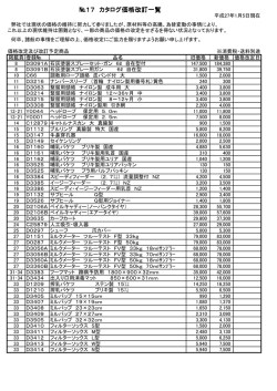 No.17 カタログ価格改定および新商品一覧