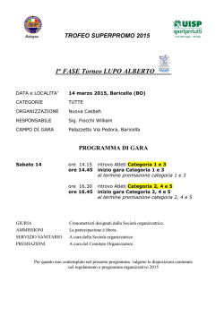 Programma Lupo 1 - 14 marzo 2015