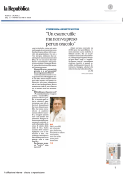 A diffusione interna - Vietata la riproduzione