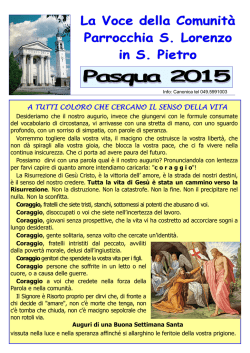 Edizione Pasqua 2015 - Parrocchia di S. Lorenzo in S. Pietro