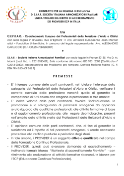 tra P R E M E S S E - E` interesse comune delle parti