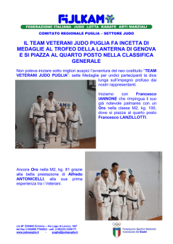 il team veterani judo puglia fa incetta di medaglie al