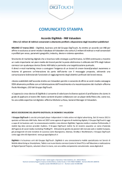 Comunicati 17/03/2015 Accordo DigiMob - INB Valuedem