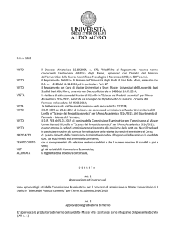 Decreto Dirigenziale 256/xy del 5 marzo 2001