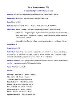 Programma - IZS dell`Umbria e delle Marche