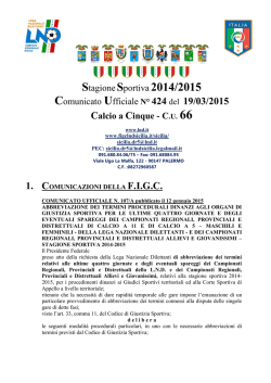 COMUNICATO UFFICIALE N.01
