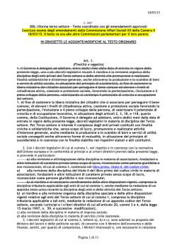Il testo del DDL coordinato con gli emendamenti approvati