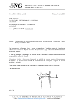 allegato - SNAG Sindacato Nazionale Autonomo Giornalai