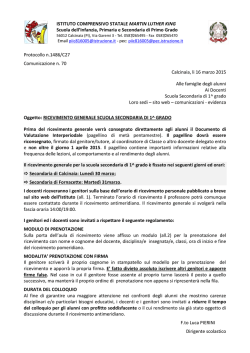 ricevimento generale scuola secondaria marzo 2015