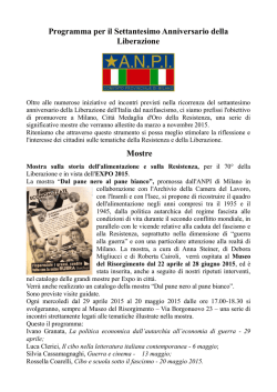 Programma per il Settantesimo Anniversario della