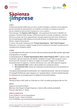 Il programma - Dipartimento di Comunicazione e Ricerca Sociale