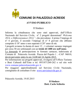 avviso pubblico servizio civile nazione bando 2015