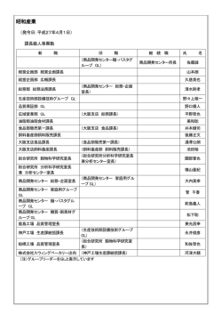 2015年4月1日＞昭和産業
