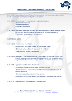PROGRAMMA CORSO BASE INERGETIX CORE SYSTEM - Bio