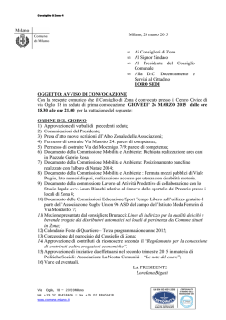 Consiglio 26 marzo 2015 ore 18.30 -21