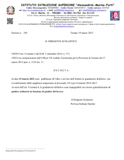 19/03/2015-DECRETO PUBBLICAZIONE GRADUATORIE