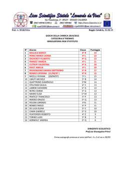 Prot. n. 3518/C41a Reggio Calabria, 21.03.15 GIOCHI DELLA