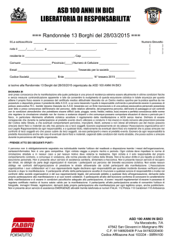 Liberatoria di Responsabilit&agrave;