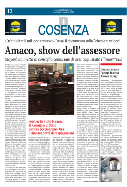 Provincia 24 3 2015 - delibere di giunta comune di cosenza