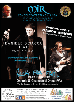 Oratorio S. Giuseppe di Orago (VA) DANIELE SCIACCA LIVE