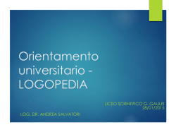 Orientamento universitario - LOGOPEDIA